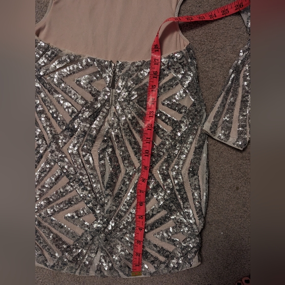 Silver Sequin Party Dress - Picture 5 of 9